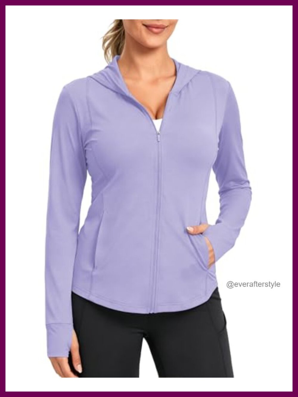 Women's UPF 50+ Zip Up Hoodie Lightweight Jacket Running Hiking